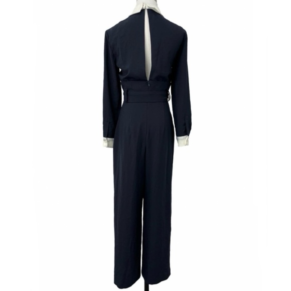 NEW Zara Woman navy wide leg belted jumpsuit - Picture 5 of 11
